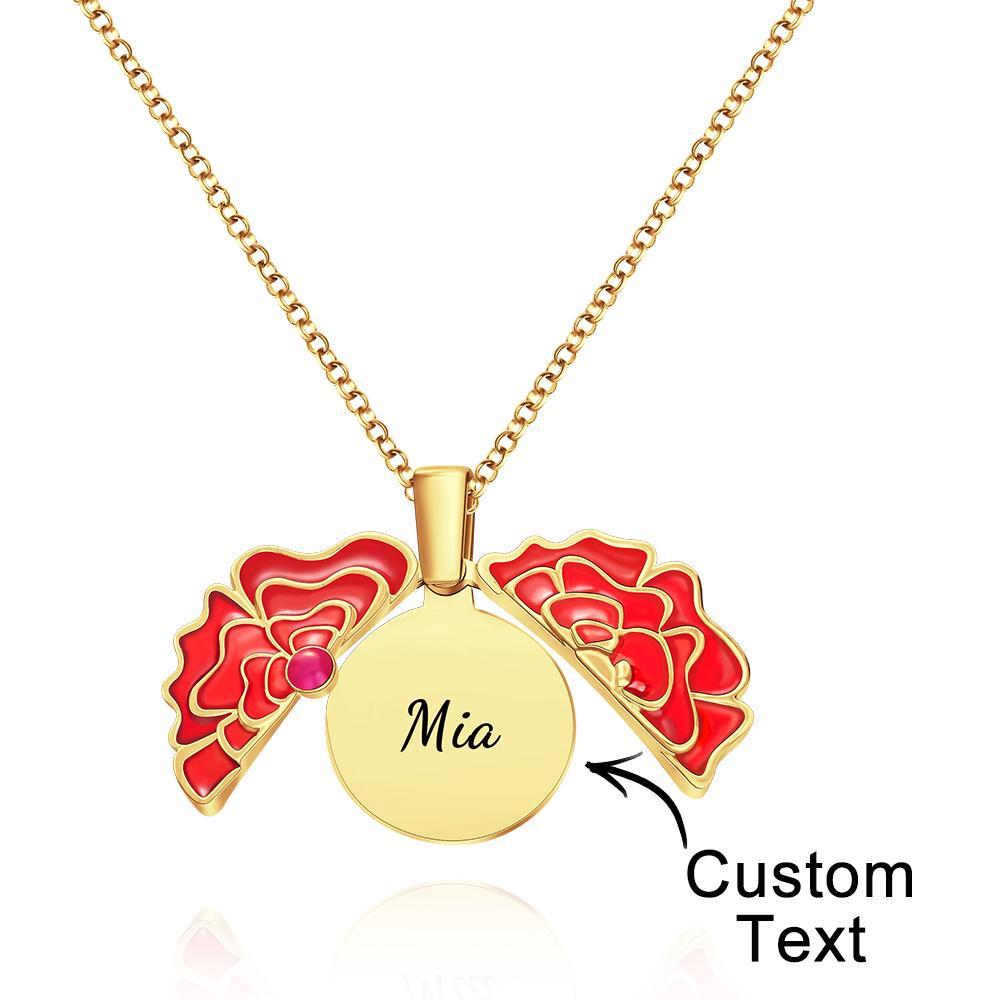 Custom Engraved Neckalce Romantic Rose Unique Gifts - soufeeluk