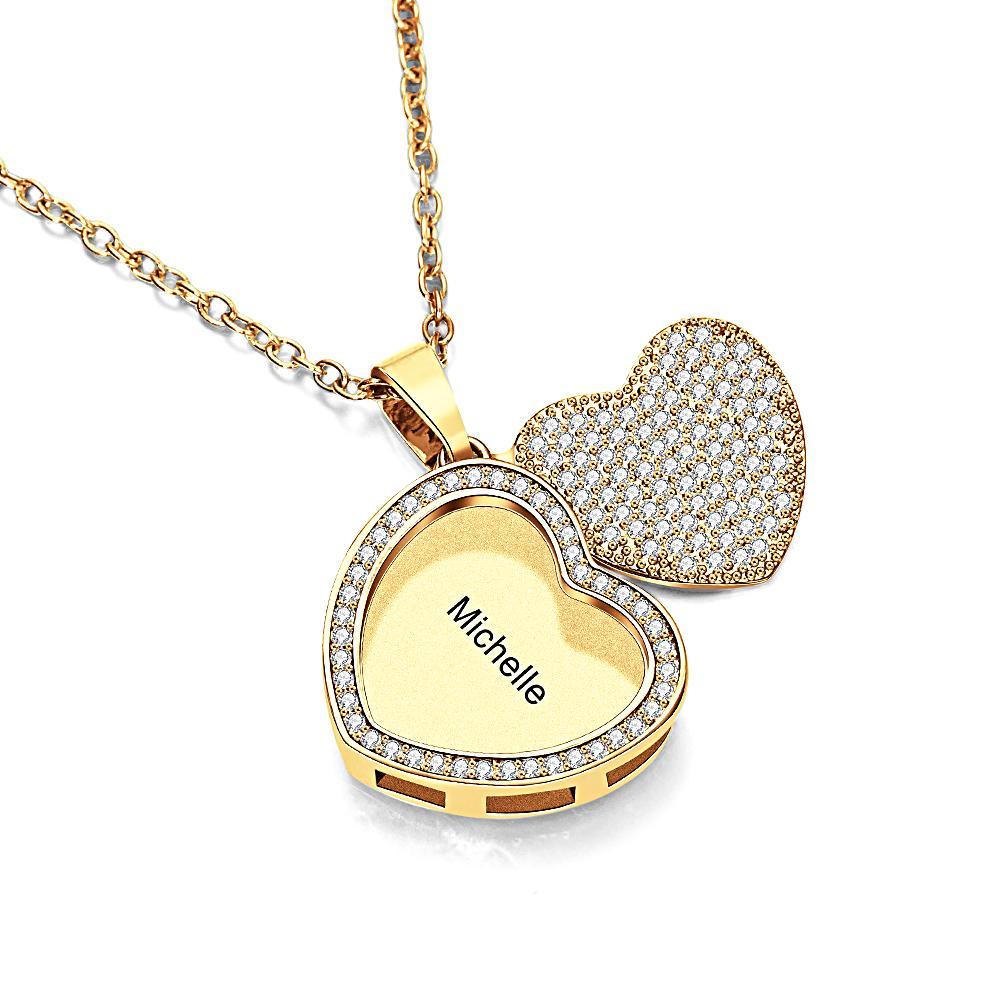 Sliding Custom Text Diamond Necklace Personalised Fashion Women Jewellery - soufeeluk