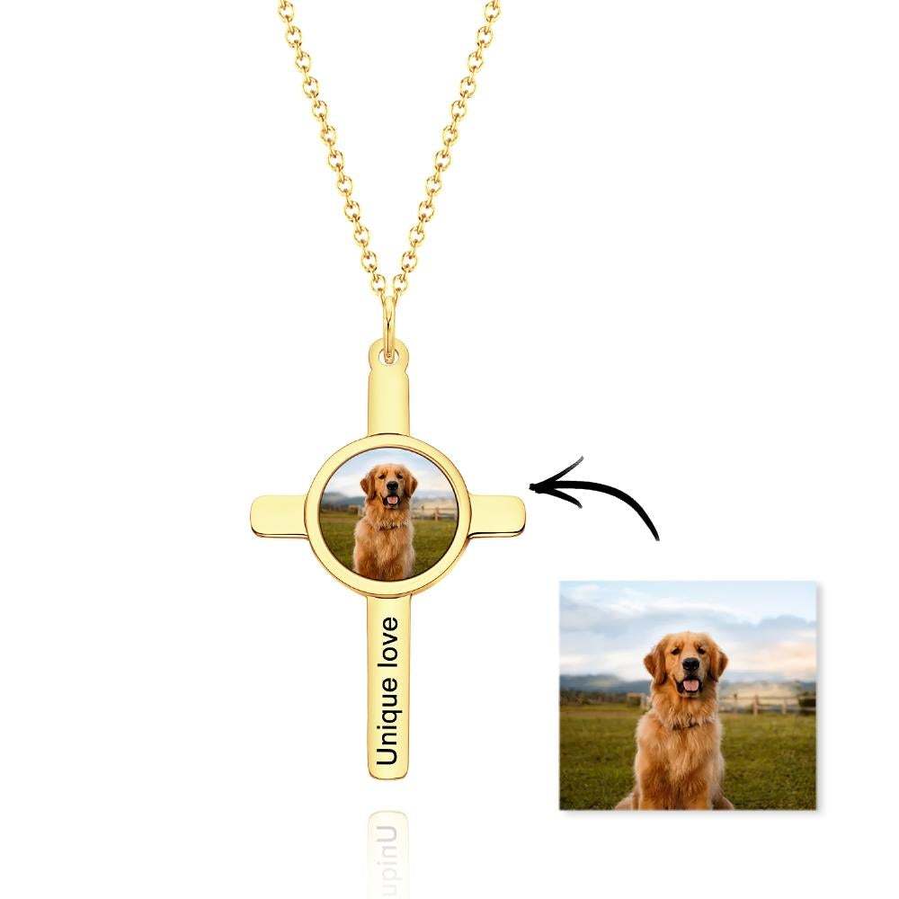 Custom Engraved Photo Necklace "Unique Love" Gifts for Pet - soufeeluk