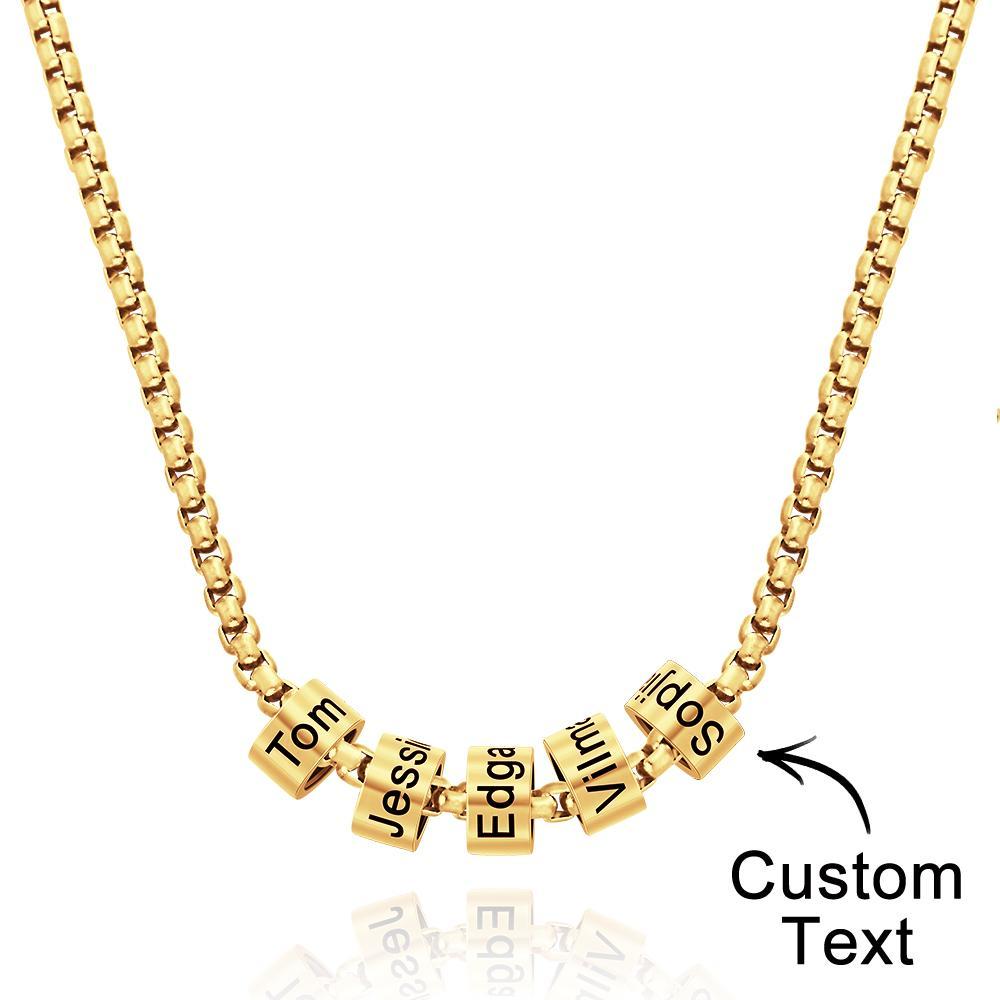 Custom Engraved Necklace Bead Collarbone Chain Men's Gifts - soufeeluk