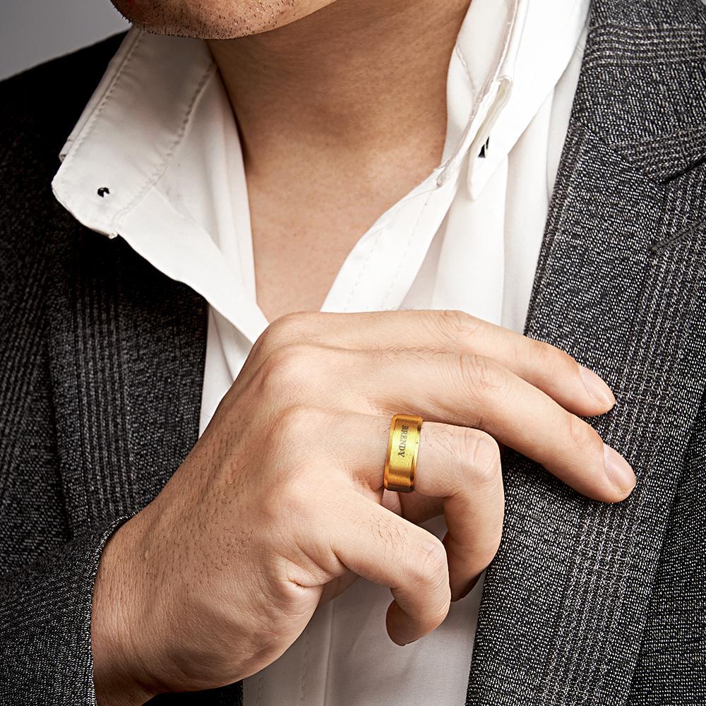 Personalised Name Ring Custom Engagement Ring Men's Personalised Ring - soufeeluk