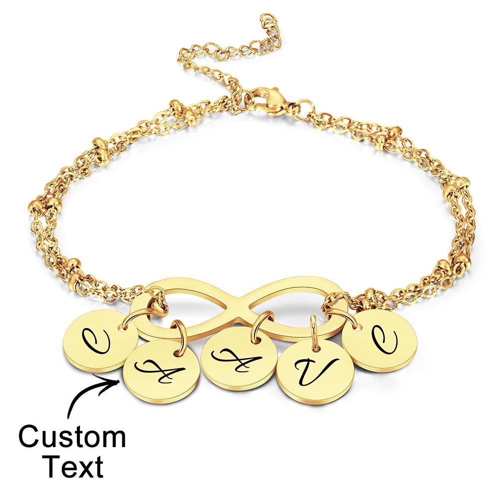 Custom Letter Bracelet Personalised Bracelet Pendent Infinity Love for Her - soufeeluk