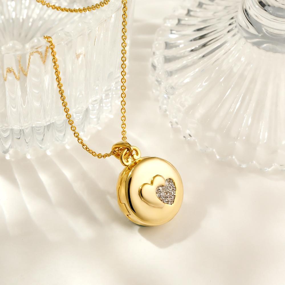 Personalised Photo Locket Necklace Elegant Birthstone Oval Shape Pendant Necklace Jewellery - soufeeluk