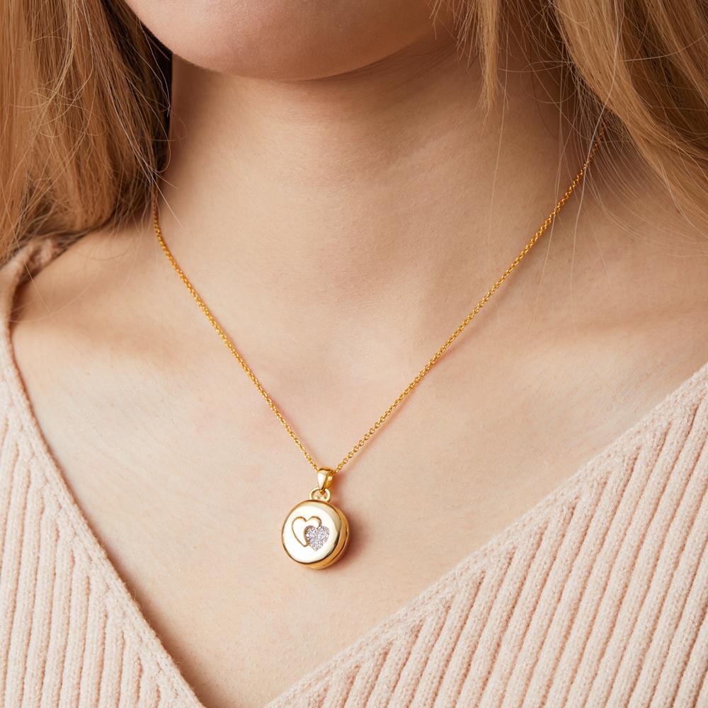 Personalised Photo Locket Necklace Elegant Birthstone Oval Shape Pendant Necklace Jewellery - soufeeluk
