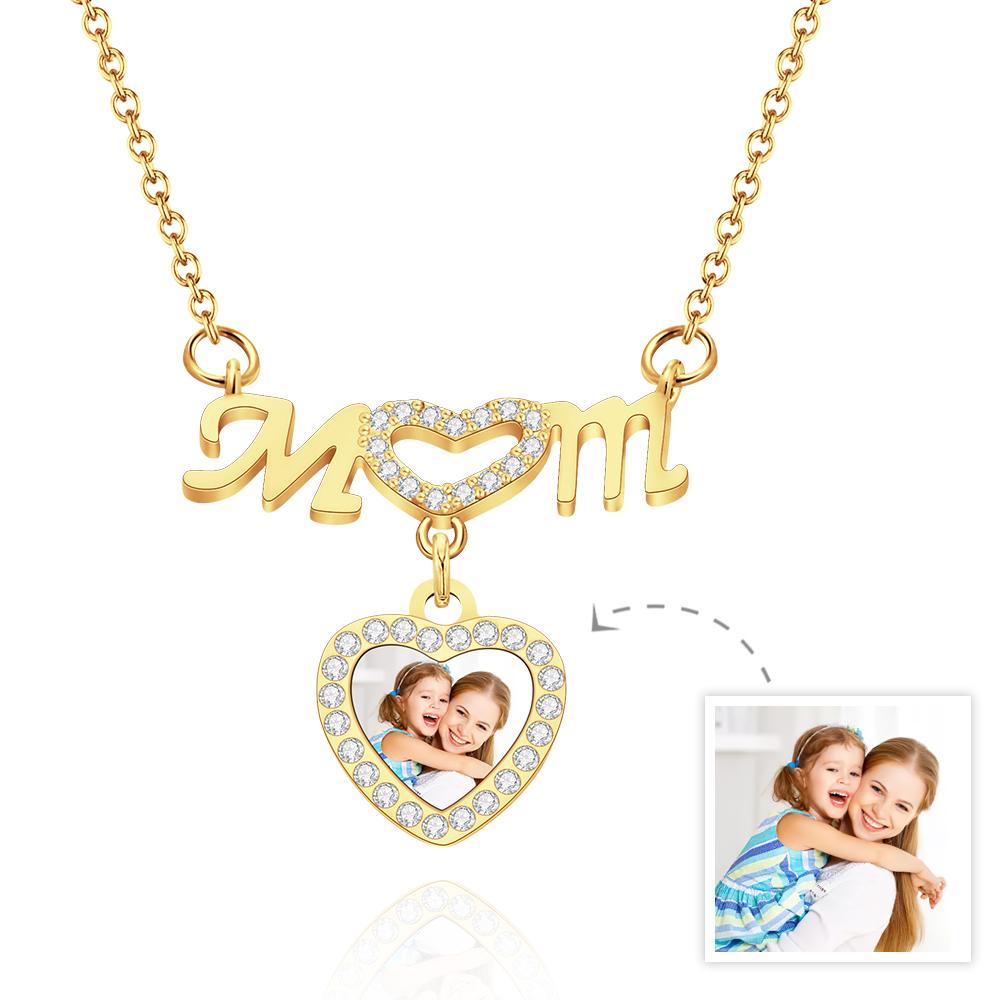 Custom Photo Necklace Heart Necklace Photo Necklace Gift for Mother - soufeeluk