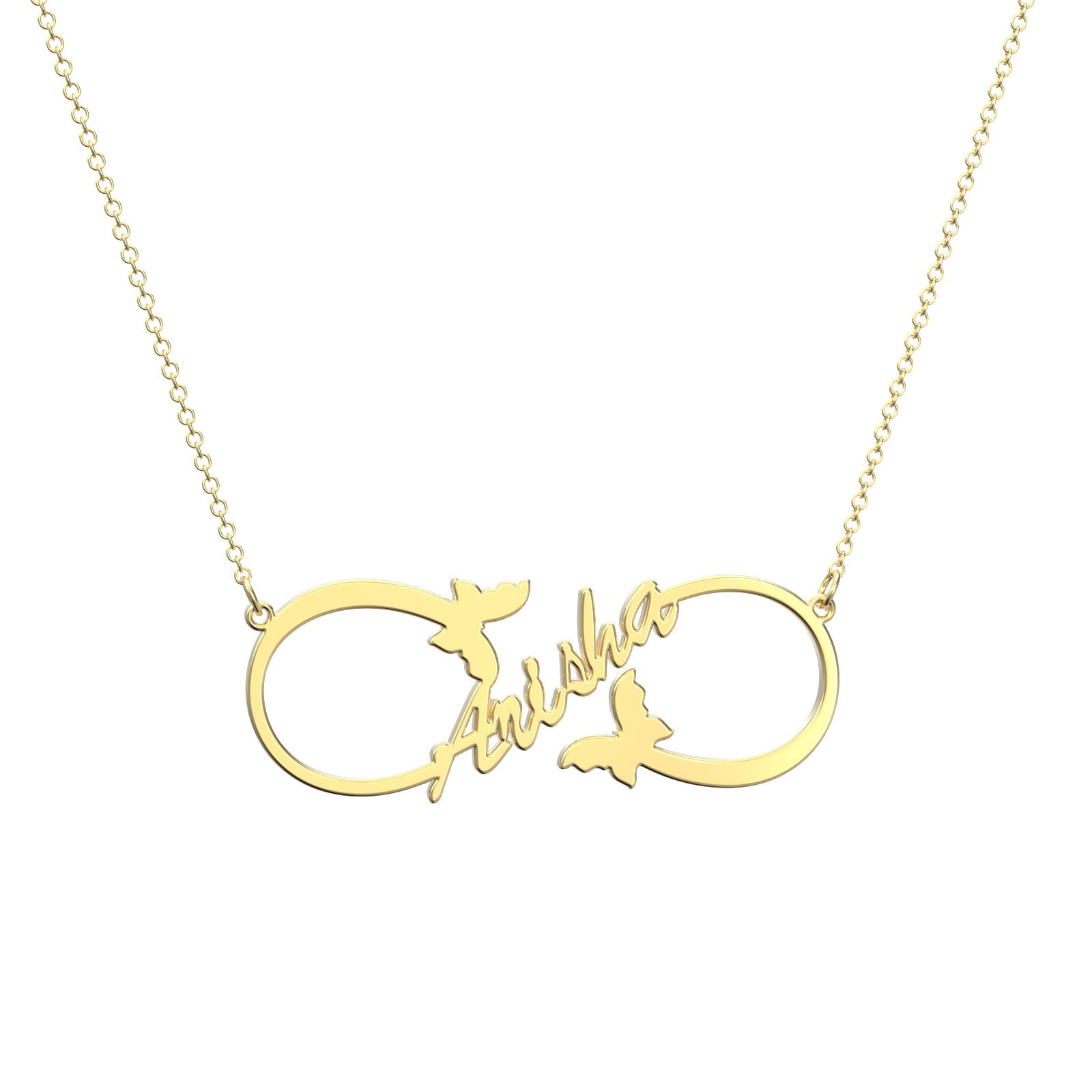Infinity Name Necklace, Custom Butterfly Name Necklace Gift - soufeeluk