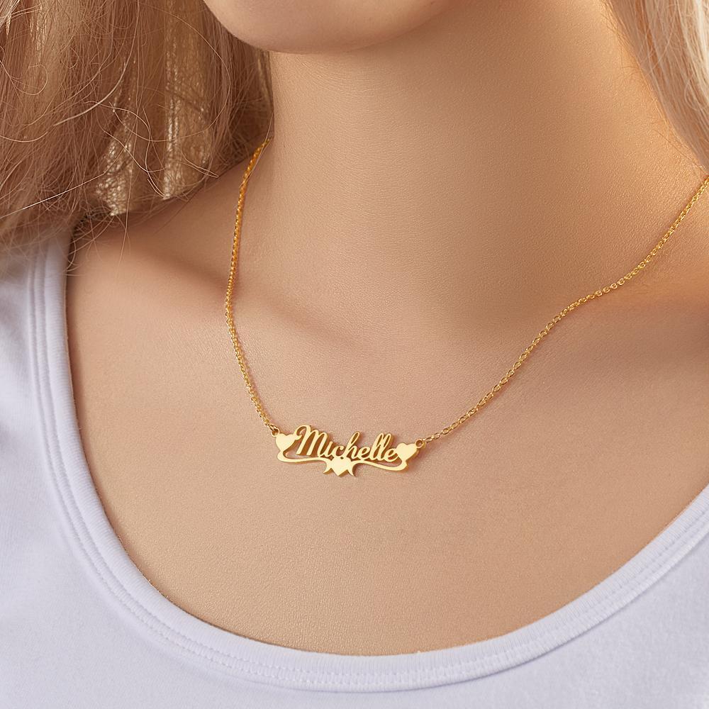 Custom Engraved Necklace Heart Shaped Necklace Gift for Mom - soufeeluk