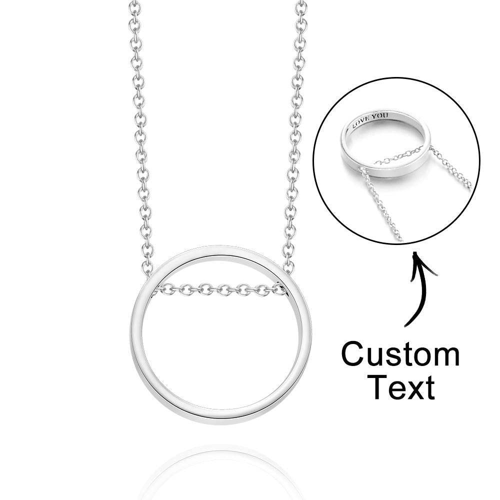 Custom Engraved Necklace Ring Pendant Inside Lettering Simple Gifts - soufeeluk