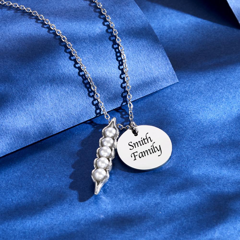 Peas In A Pod With Names Necklace Personalized Engraved Pendant Valentine's Day Gifts - soufeeluk