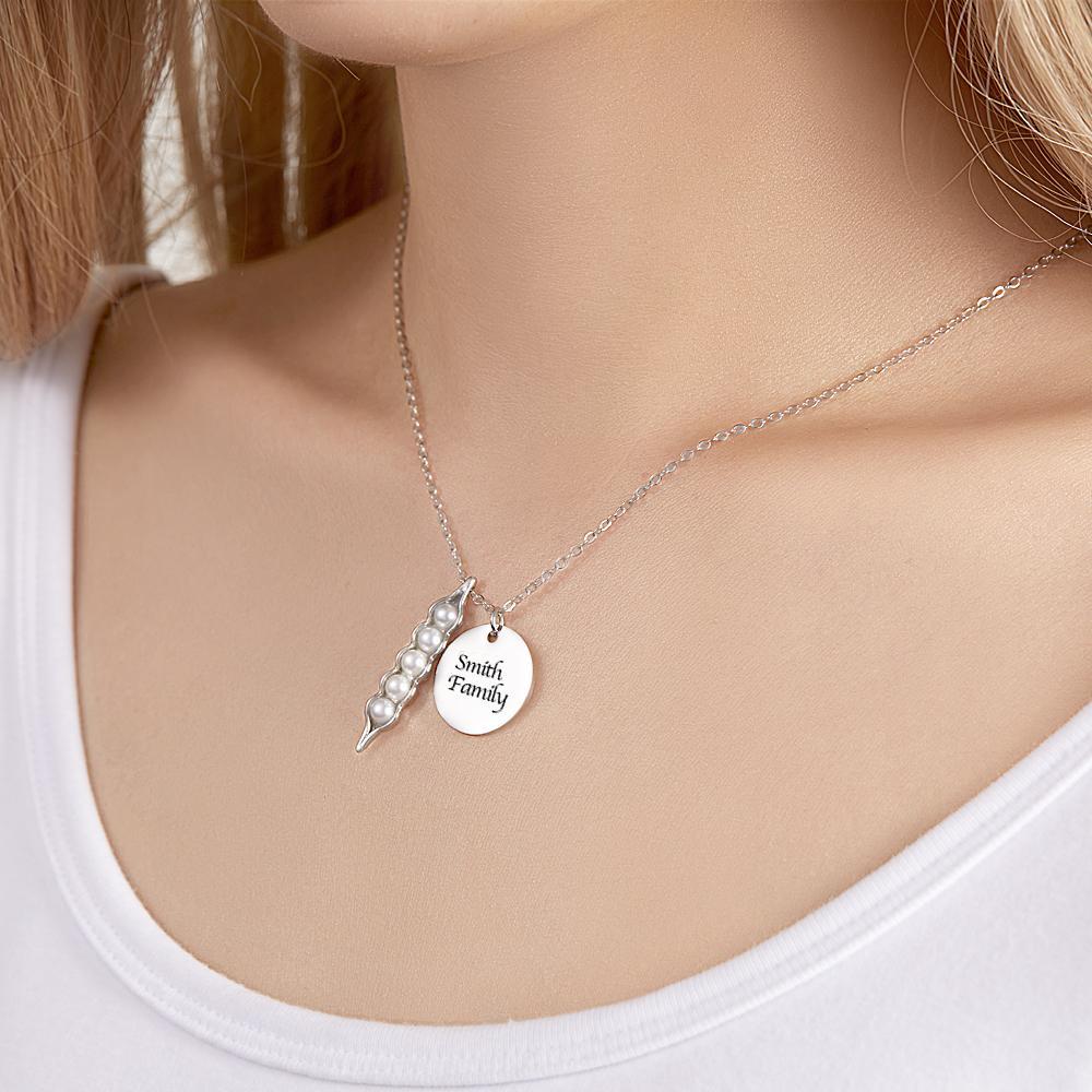 Peas In A Pod With Names Necklace Personalized Engraved Pendant Valentine's Day Gifts - soufeeluk