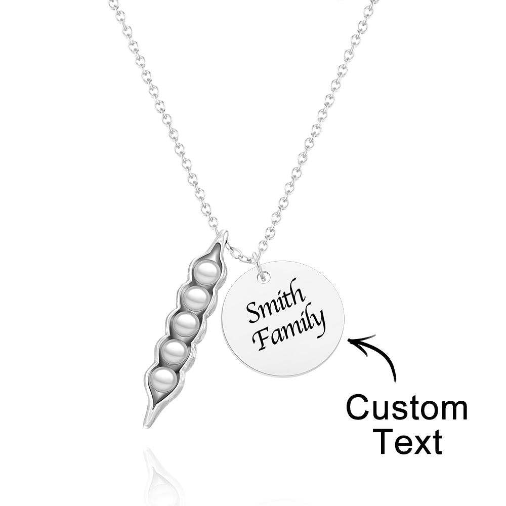 Peas In A Pod With Names Necklace Personalized Engraved Pendant Valentine's Day Gifts - soufeeluk