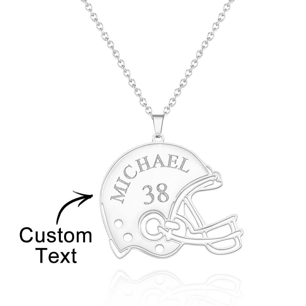Custom Engraved Necklace Football Sports Helmet Gifts - soufeeluk