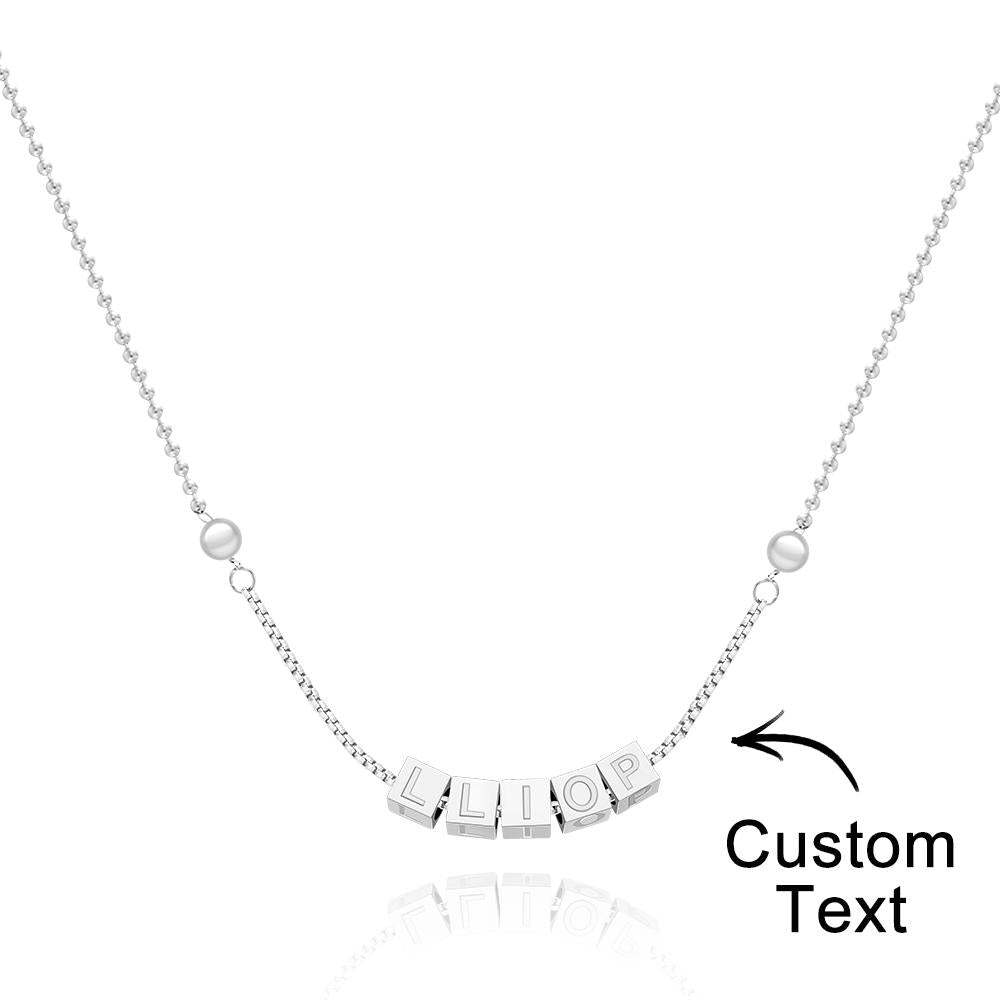 Custom Engraved Necklace Square Pendant Simple Man's Gifts - soufeeluk