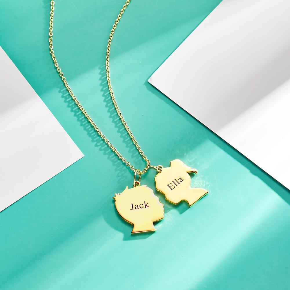 Custom Engraved Necklace Silhouette Unique Gifts - soufeeluk