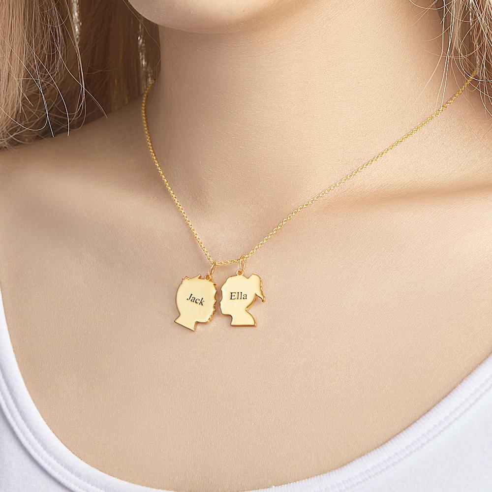 Custom Engraved Necklace Silhouette Unique Gifts - soufeeluk