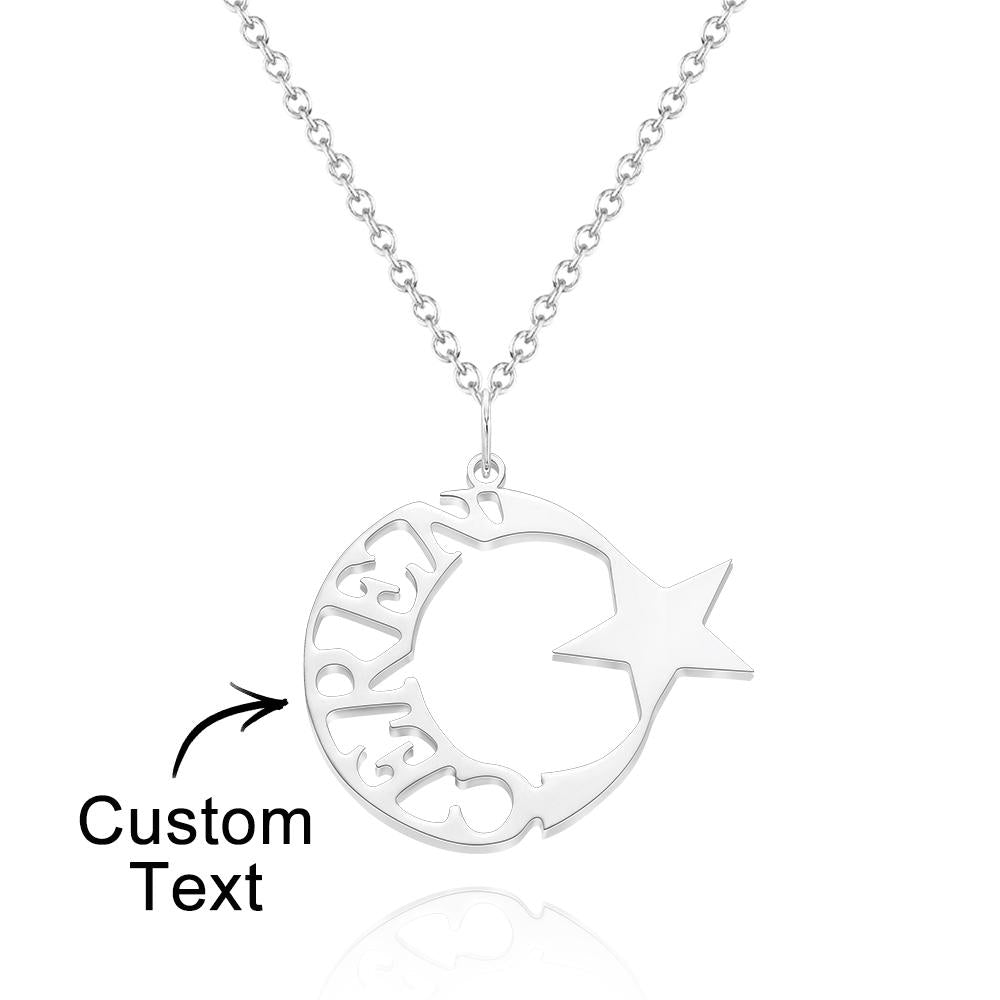Custom Engraved Necklace Hollow Star Pendant Necklace Gift for Women - soufeeluk