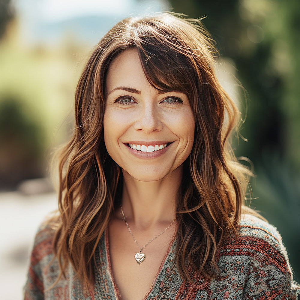 Custom Engraved Locket Necklace Angel Wings Pattern Gift for Her - soufeeluk