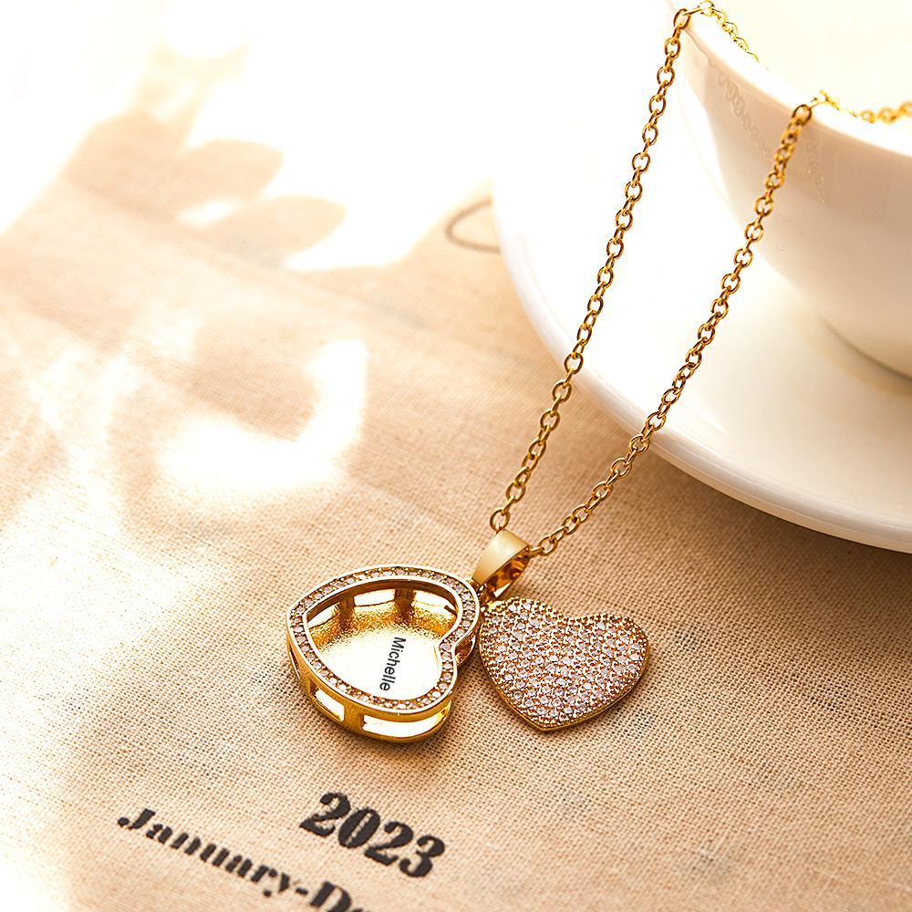Sliding Custom Text Diamond Necklace Personalised Fashion Women Jewellery - soufeeluk