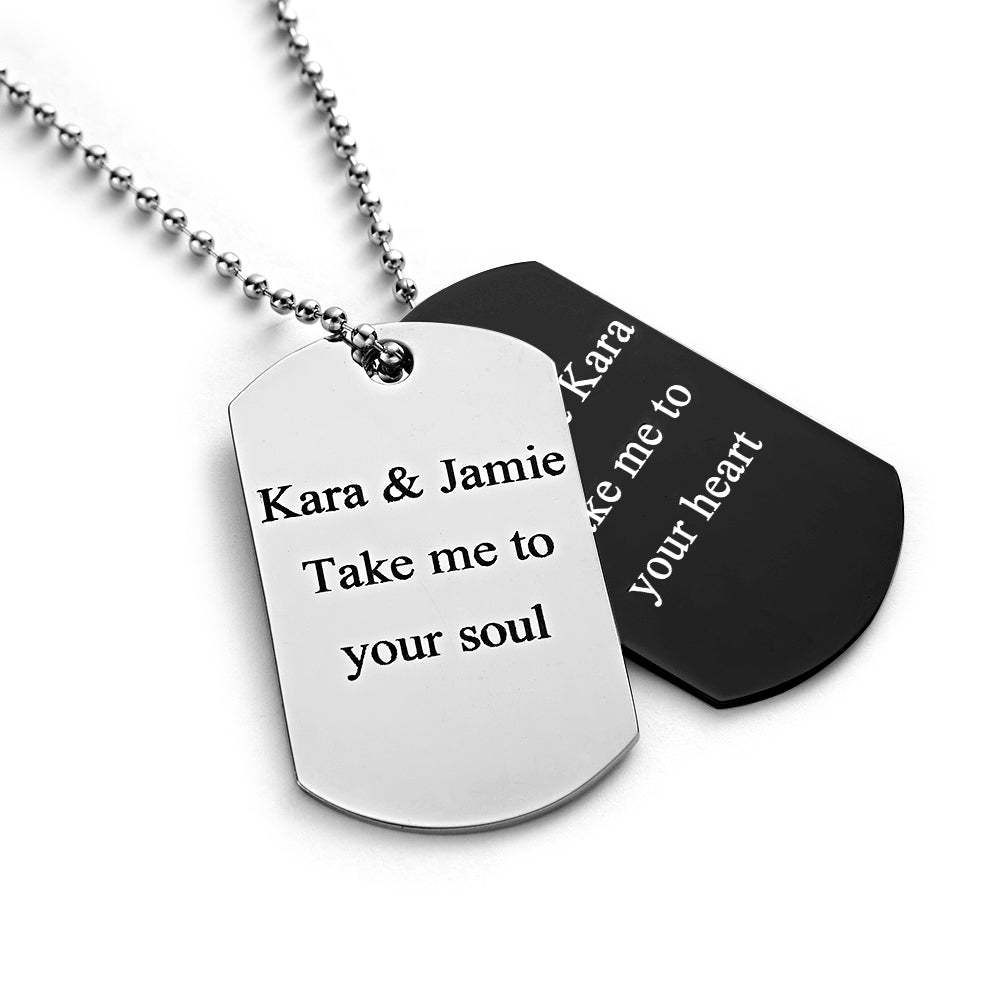 Custom Double Dog Tag Necklace Personalized Men's Jewelry for Wedding Gift And Anniversary - soufeeluk