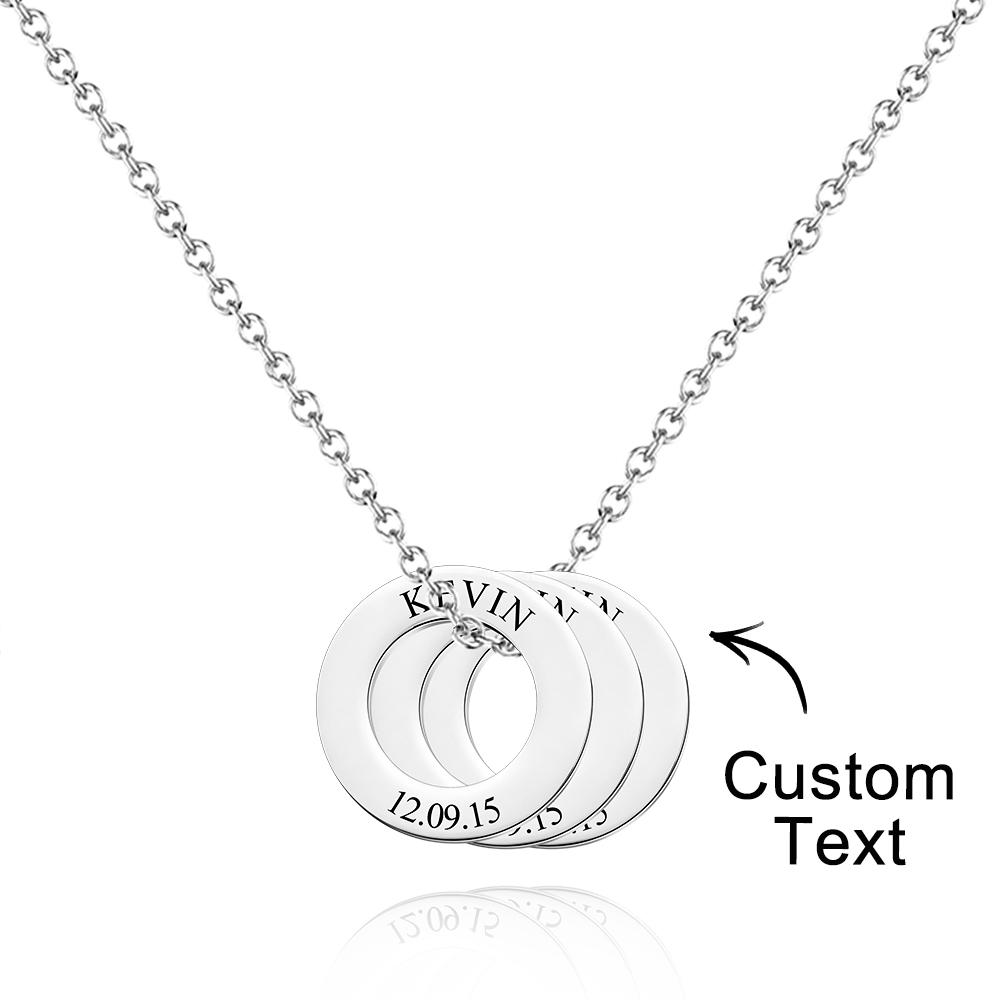Personalised Washer Necklace for Him Custom Necklace Fathers Day Gift Kids Names Gift Birthday Reminder - soufeeluk