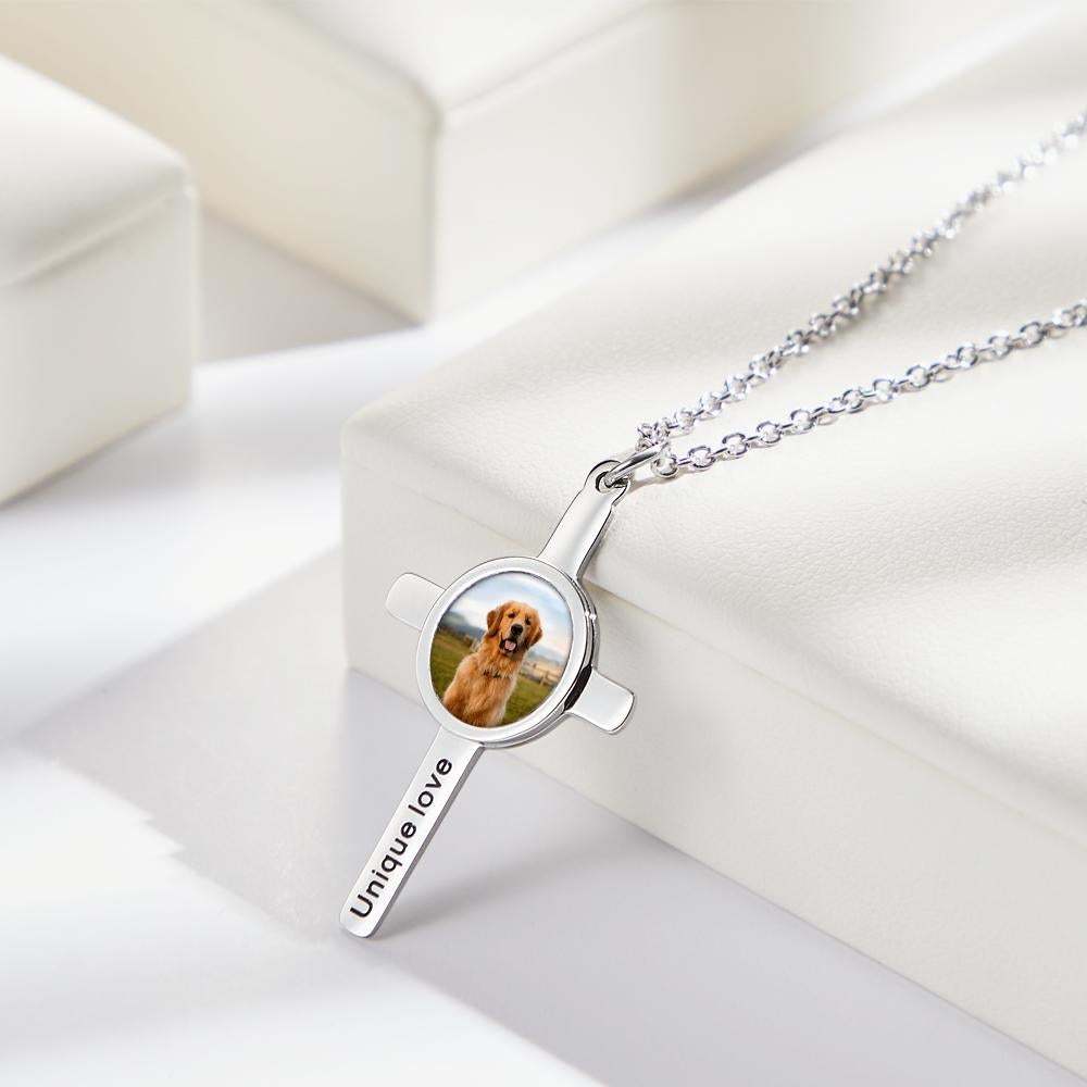 Custom Engraved Photo Necklace "Unique Love" Gifts for Pet - soufeeluk