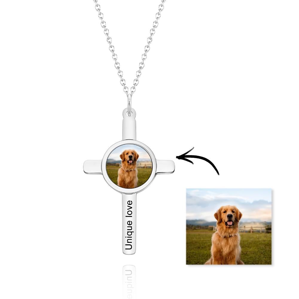 Custom Engraved Photo Necklace "Unique Love" Gifts for Pet - soufeeluk