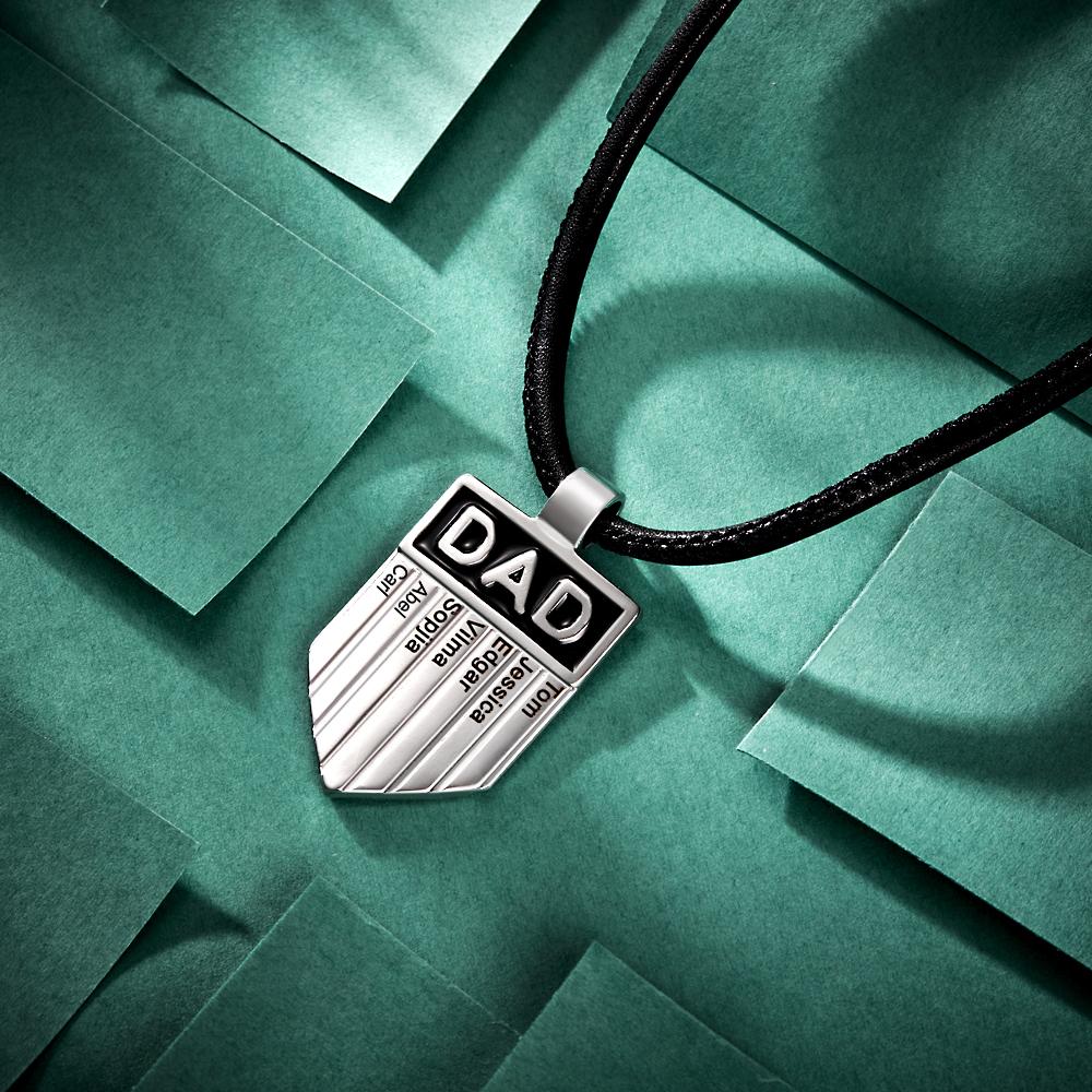 Custom Engraved Necklace Vintage Gifts for Dad - soufeeluk