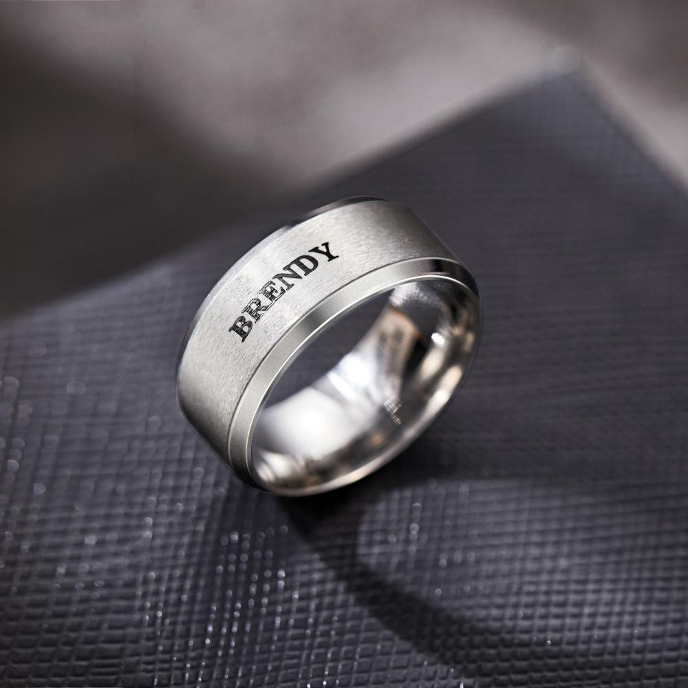 Personalised Name Ring Custom Engagement Ring Men's Personalised Ring - soufeeluk