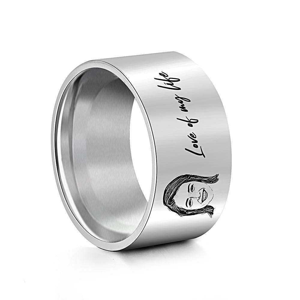 Custom Men's Ring Personalized Photo Ring With Engraved Girlfriend Perfect Gift For Boyfriend On Valentine's Day - soufeeluk