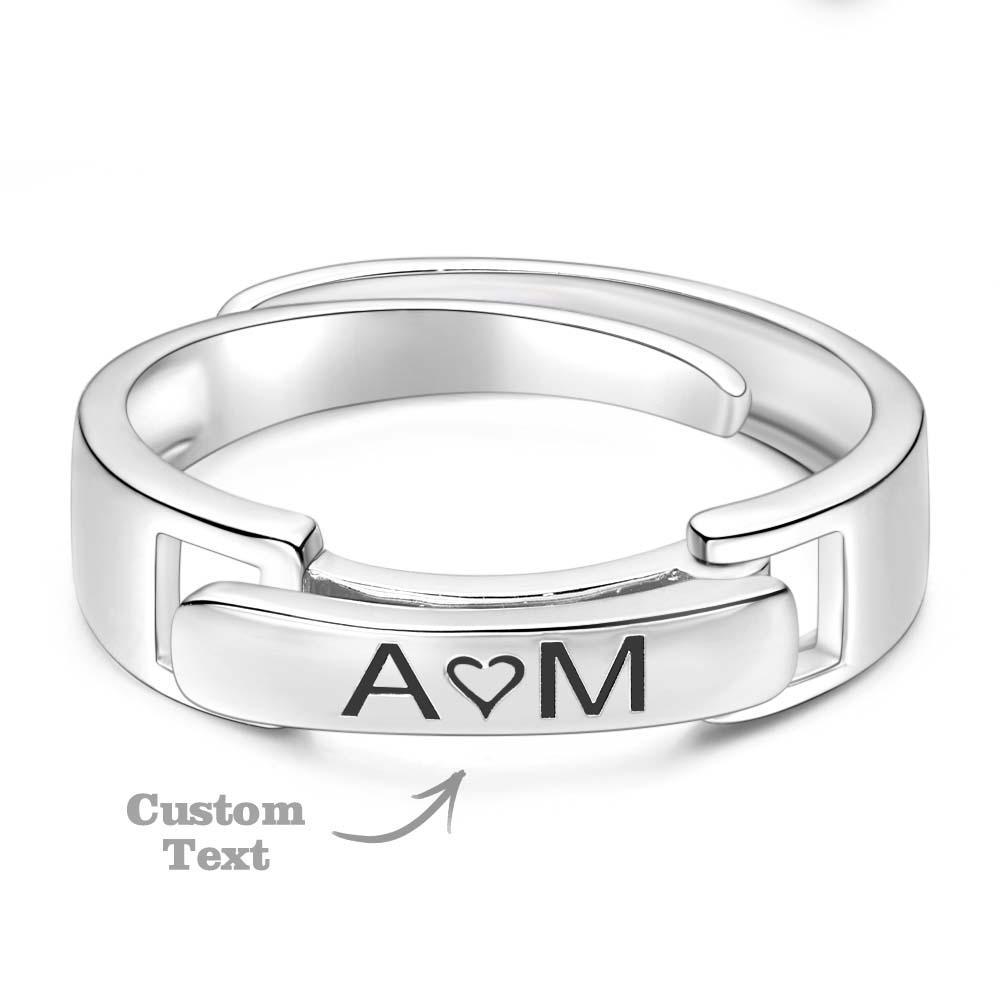 Stackable Name Ring Personalized Custom Name and Date Ring Anniversary Wedding Gift for Her
