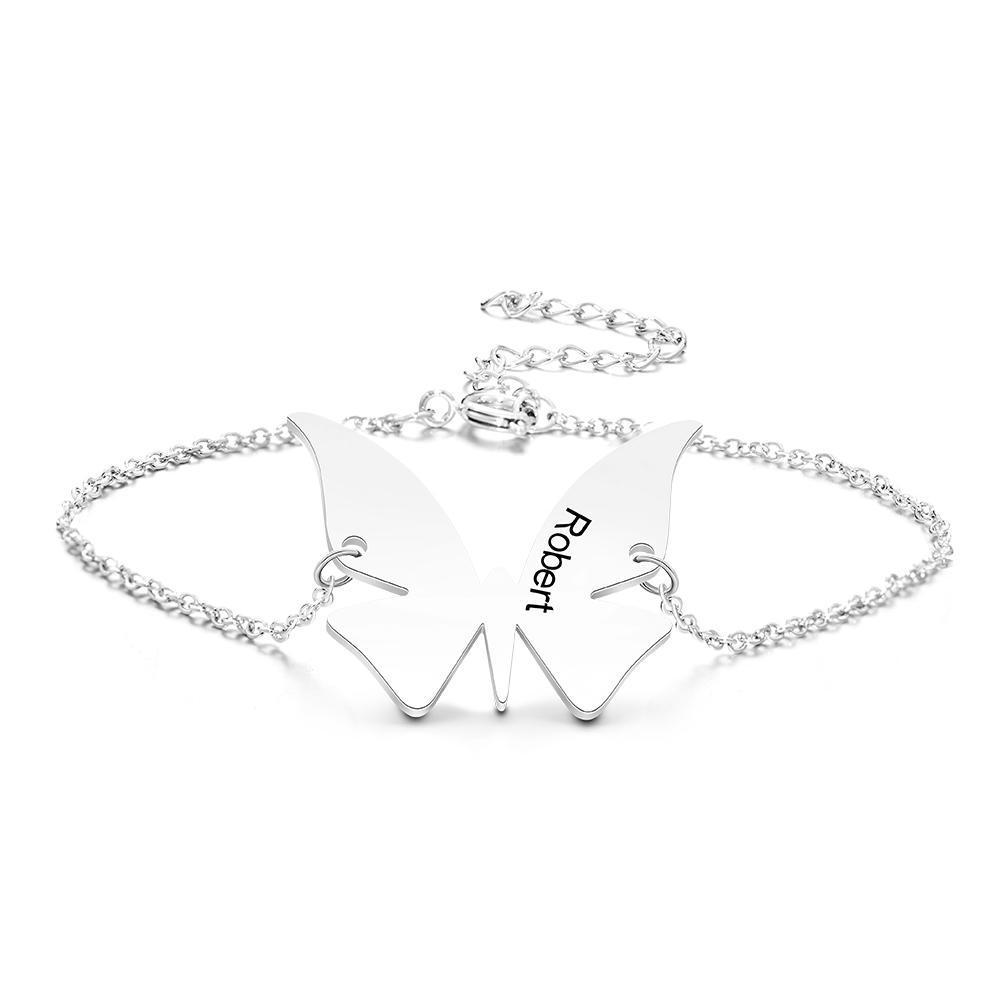 Custom Engraved Modern Butterfly Bracelet Gift for Her