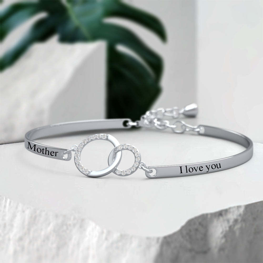 Custom Bracelet for Mom Personalised Engraved Bracelet Mother's Day Gift - soufeeluk