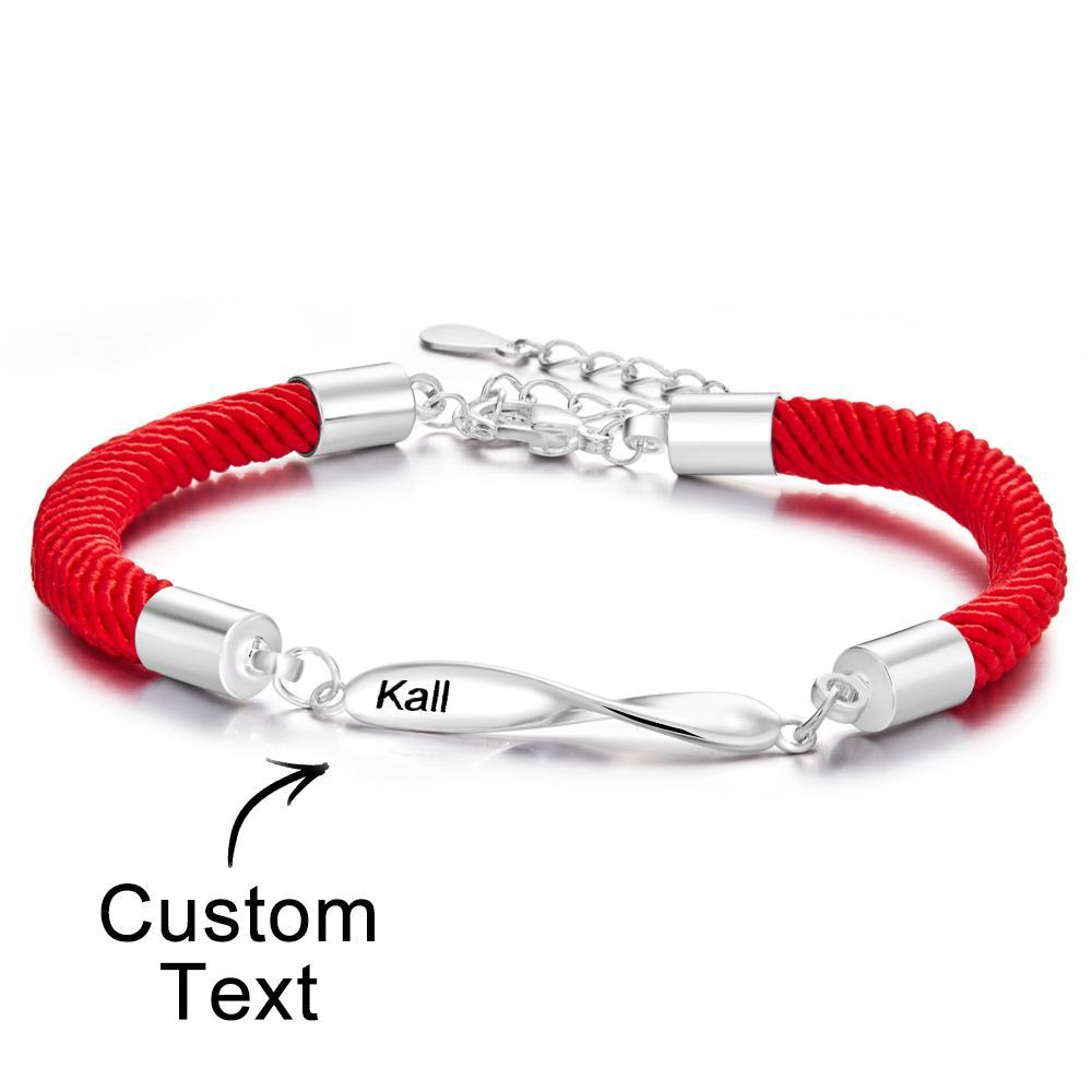 Personalised Engraved Rope Bracelet Set Exquisite Bracelet For Couples - soufeeluk