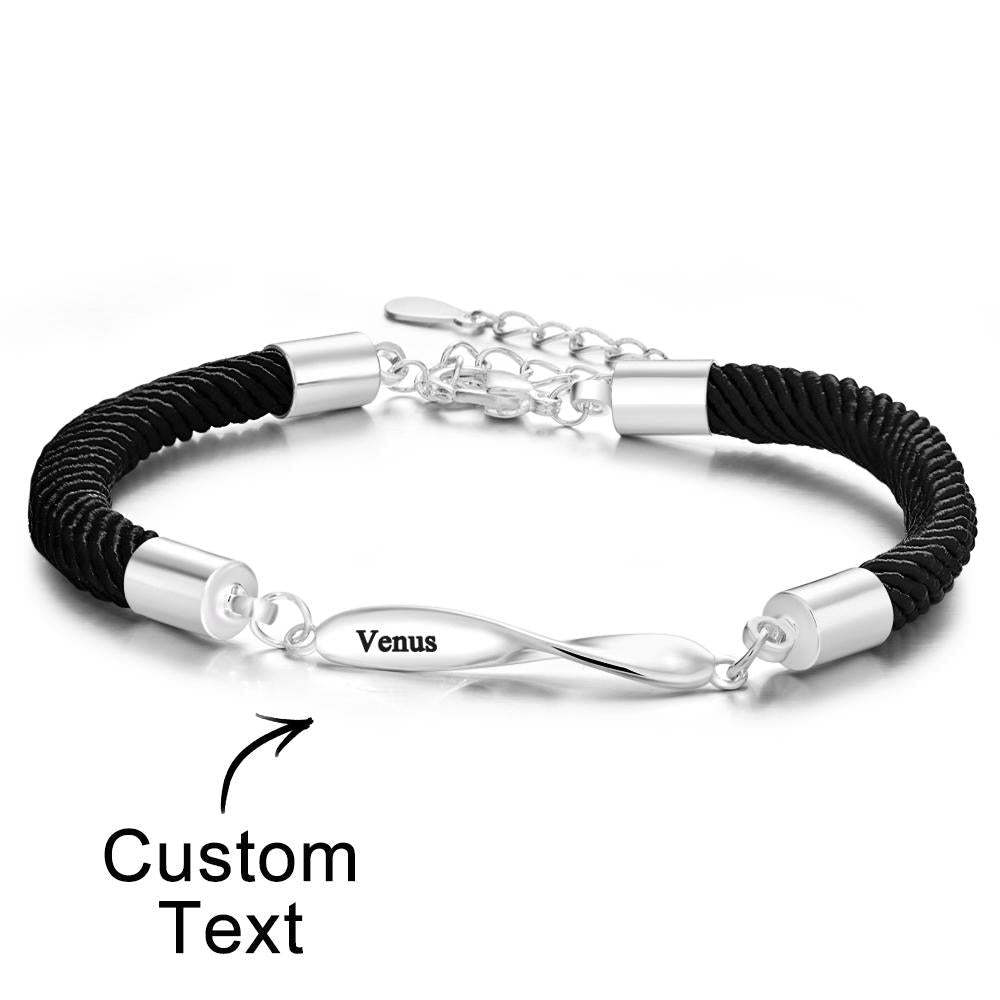 Personalised Engraved Rope Bracelet Set Exquisite Bracelet For Couples - soufeeluk