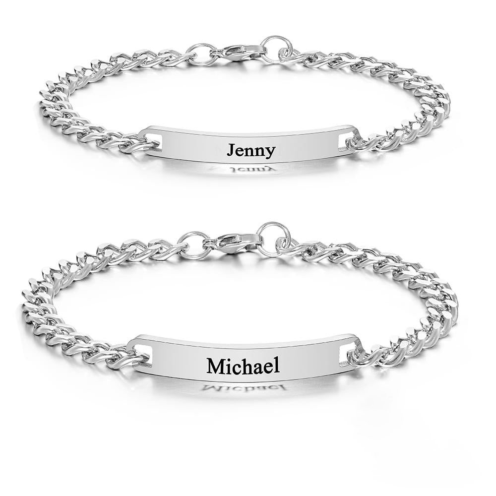 Custom Engraved Bracelet Set Personalised Fashion Bracelet For Couples