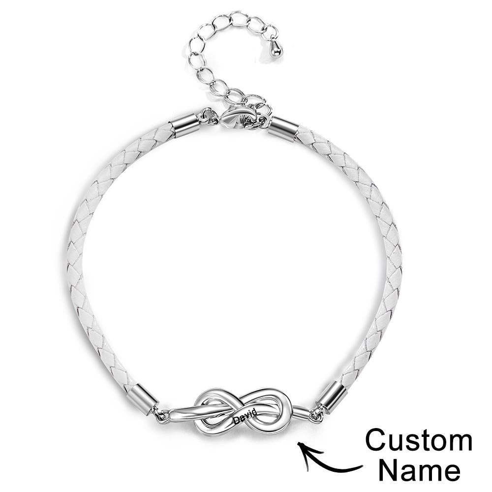 Engraved Roped Couple Bracelet Personalised Braided Bracelet Valentine's Day Gifts - soufeeluk