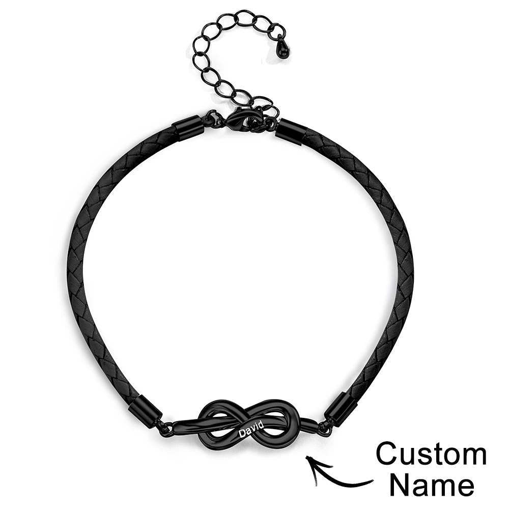 Engraved Roped Couple Bracelet Personalised Braided Bracelet Valentine's Day Gifts - soufeeluk