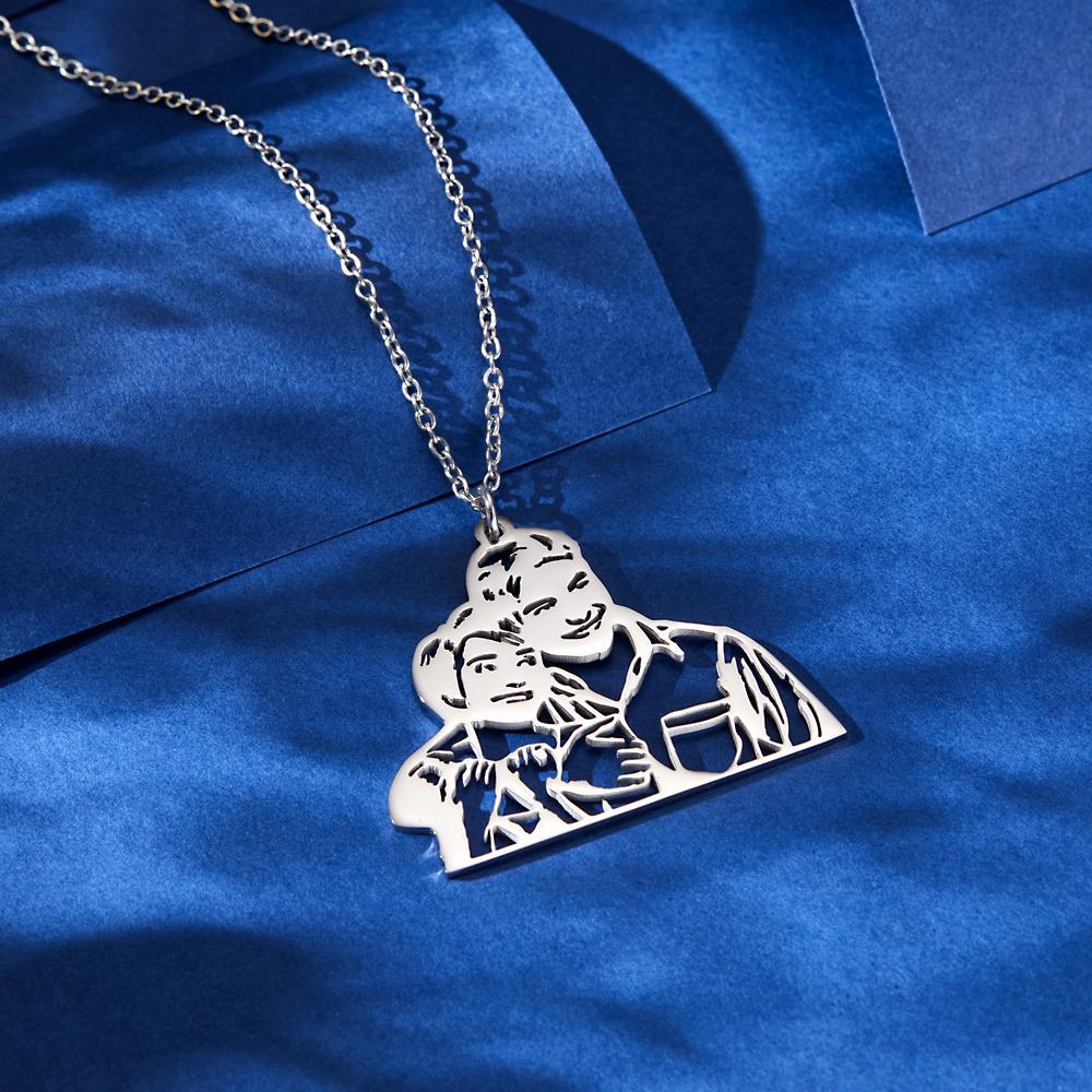 Custom Photo Necklace Three-dimensional Hollow Out Unique Gifts - soufeeluk