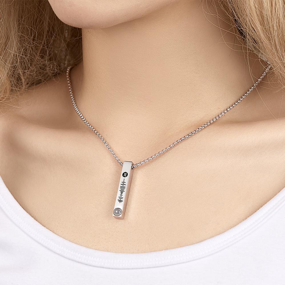 Custom Scannable Spotify Code Necklace Custom Projection Simple Gifts - soufeeluk
