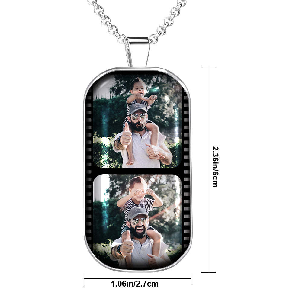 Personalised Custom Photo Filmstrip Necklace for Couples Family - soufeeluk