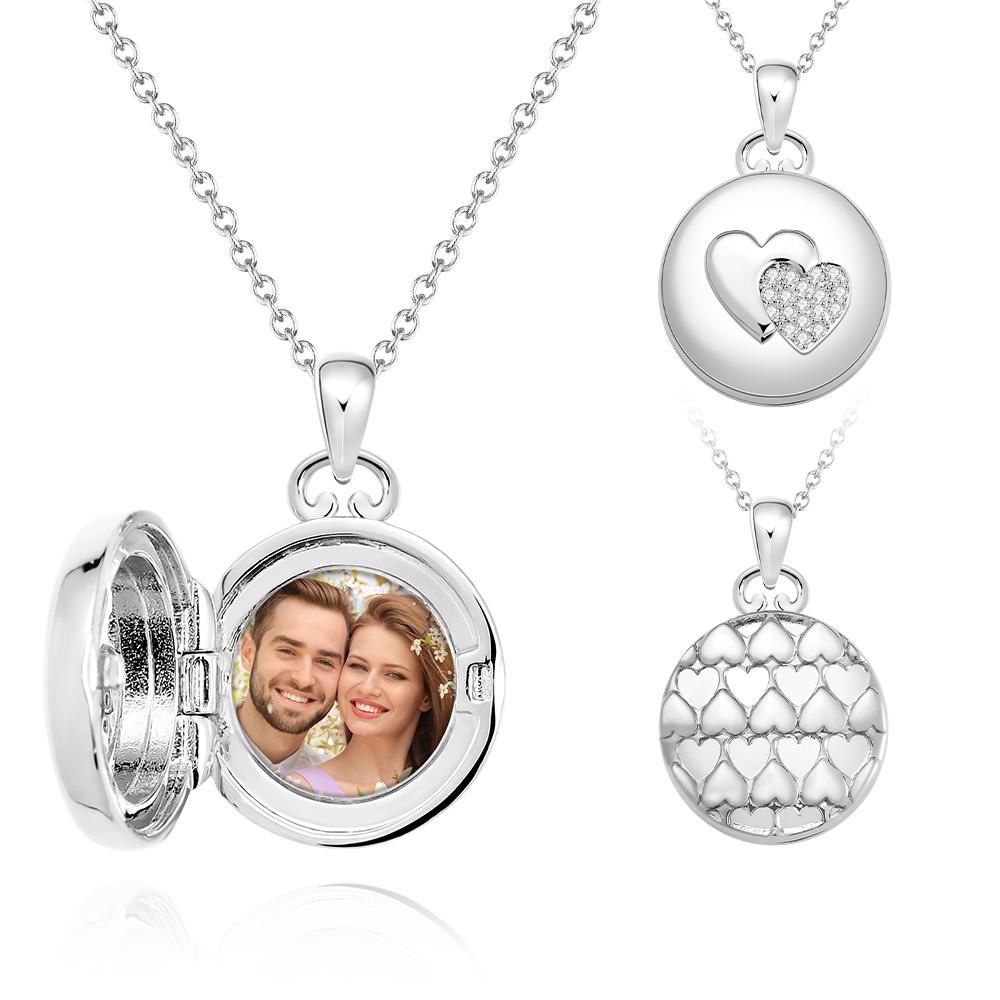 Personalised Photo Locket Necklace Elegant Birthstone Oval Shape Pendant Necklace Jewellery - soufeeluk
