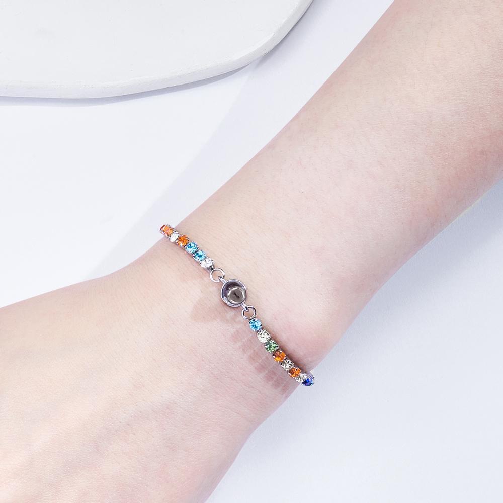 Custom Photo Projection Bracelet Fashionable All Diamonds Bracelet Gifts For Her - soufeeluk