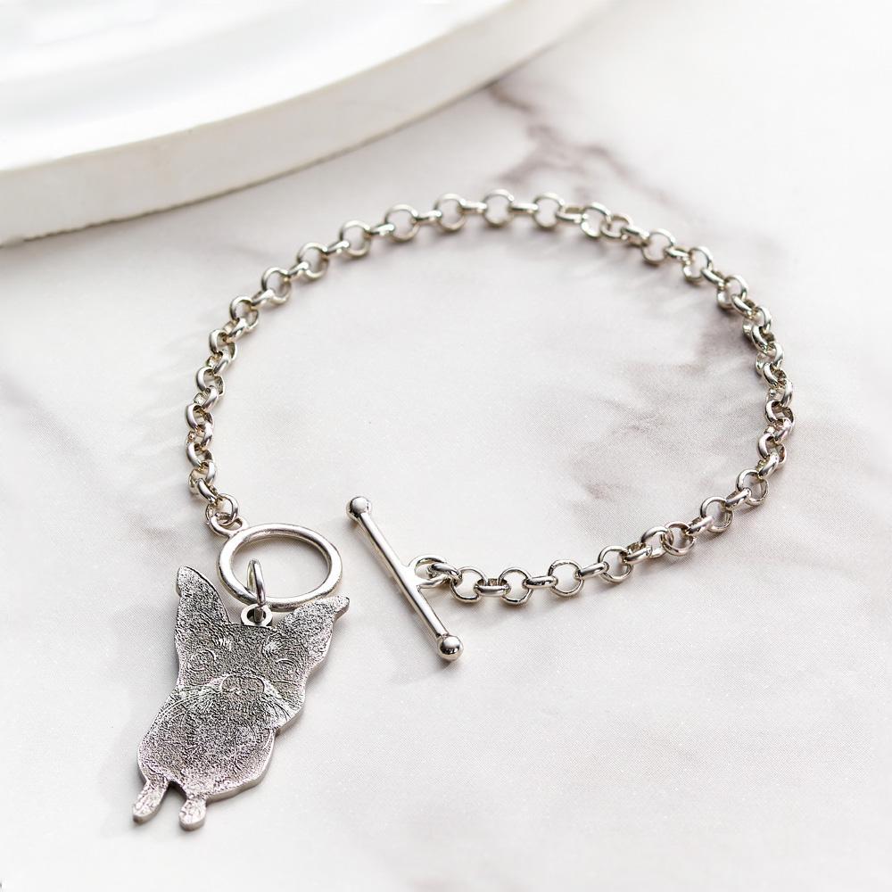 Dog Photo Bracelet Dog Engraving Bracelet Dog Memorial Pet Bracelet Custom Bracelet Pet Jewellery Gift for Her - soufeeluk