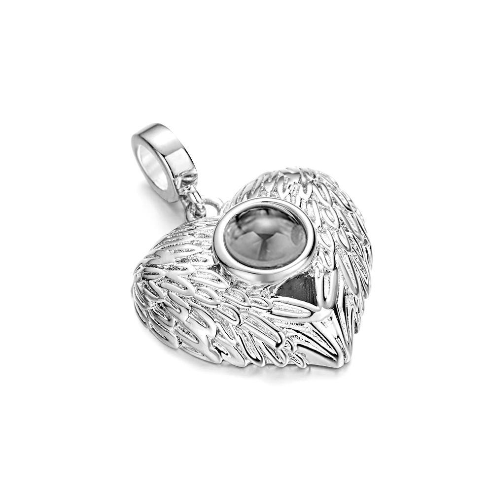 Projection Heart Personalised Photo Pendant Dangle Charm Pet Memorial Suitable for Bracelets Necklaces - soufeeluk