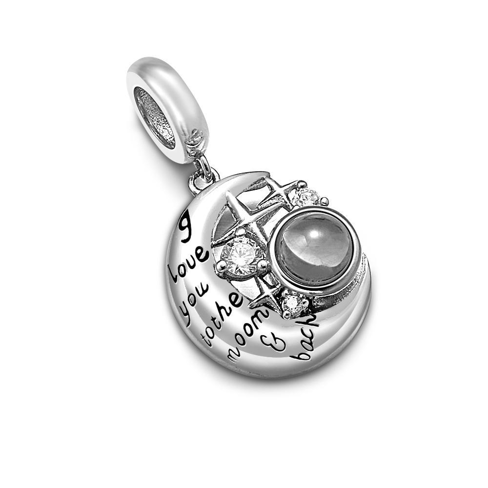Personalised I Love Moon and Star Pendant Dangle Projection Charm for Bracelet - soufeeluk