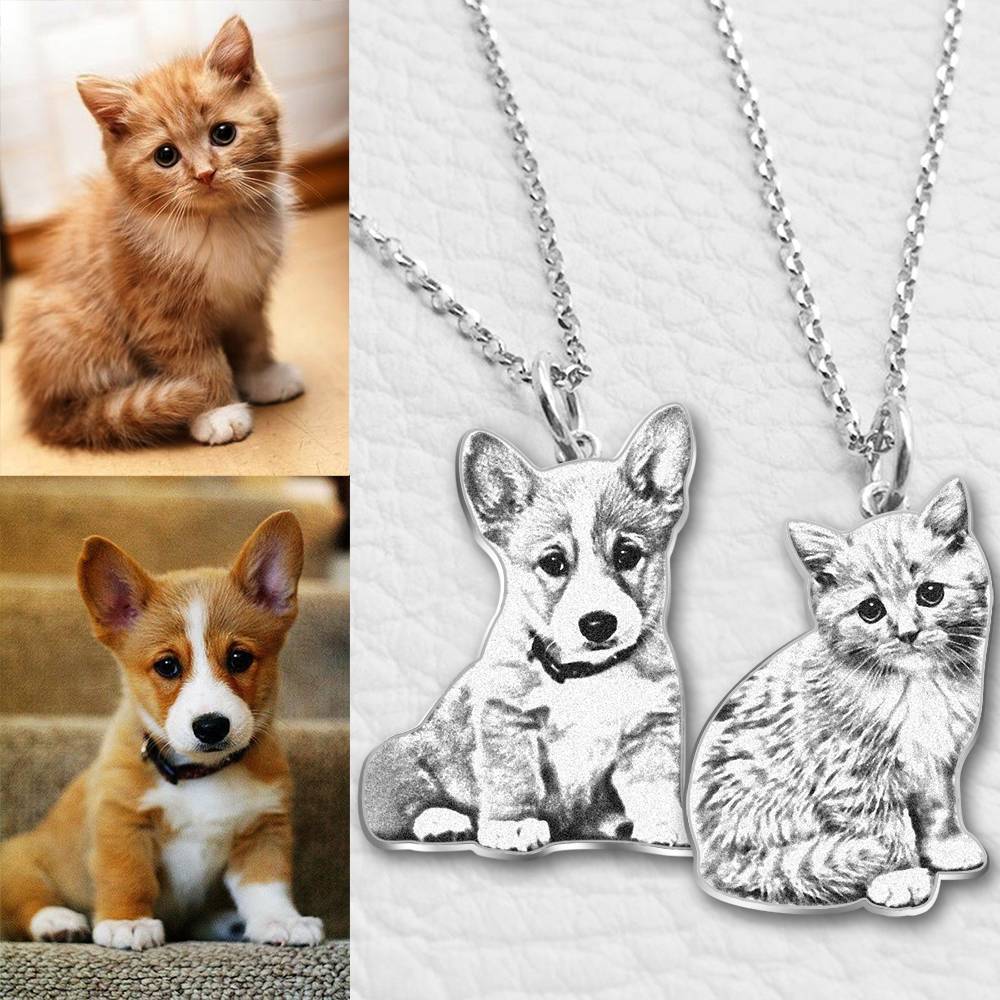 Photo Tag Necklace Stainless Steel with Your Lovely Pet