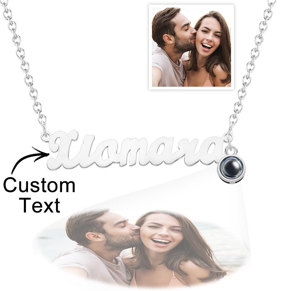 Custom Photo Projection Necklace Personalised Name Necklace Creative Gift for Women - soufeeluk