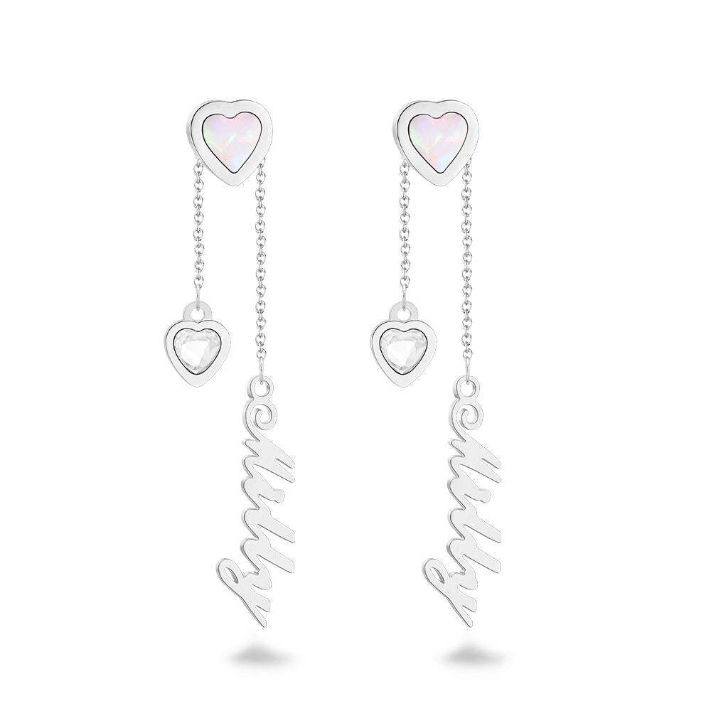 Custom Engraved Earrings Heart-shaped Name Earrings Unique Gift - soufeeluk
