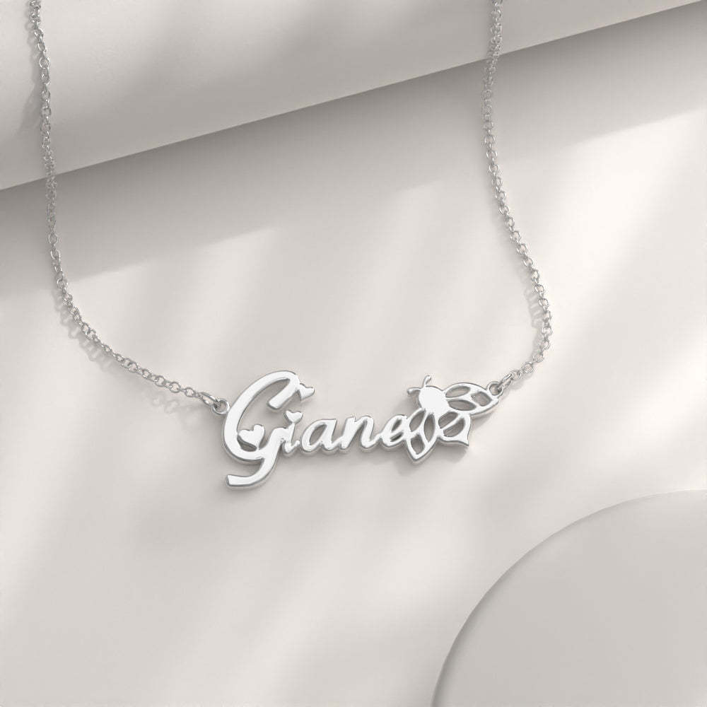 Custom Bee Name Necklace Gift, Personalised The Best Gift For Your Dear - soufeeluk