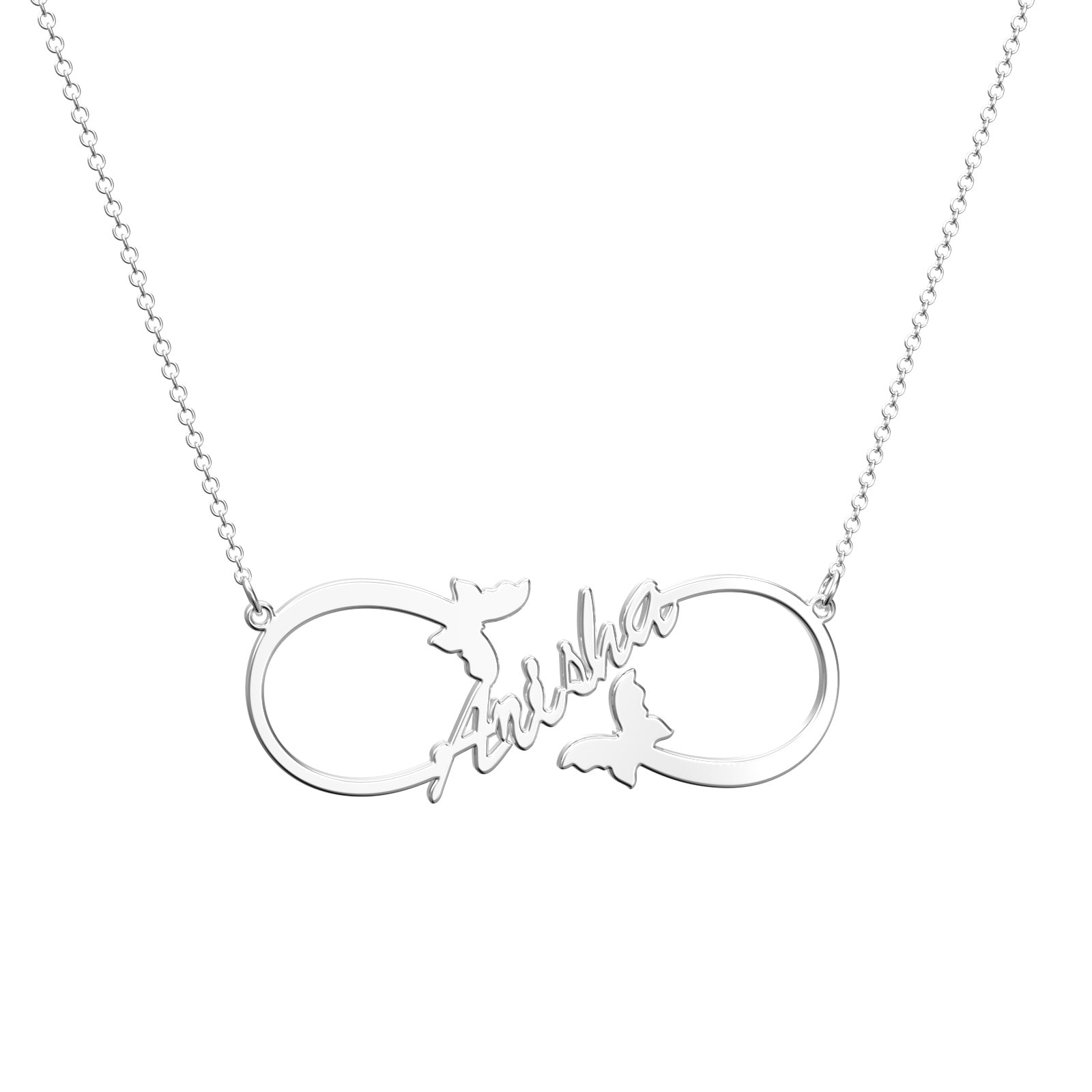 Infinity Name Necklace, Custom Butterfly Name Necklace Gift - soufeeluk